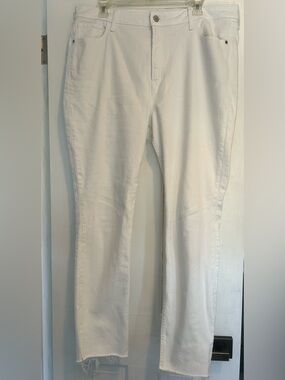 Old Navy extra high rise rockstar skinny white denim jean